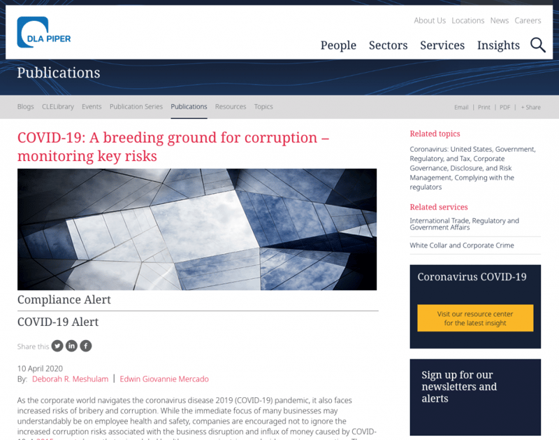 [CGCC E-Connects] COVID-19: A breeding ground for corruption − monitoring key risks featured image