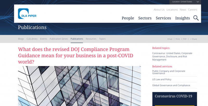 [CGCC E-Connects] What does the revised DOJ Compliance Program Guidance mean for your business in a post-COVID world? featured image